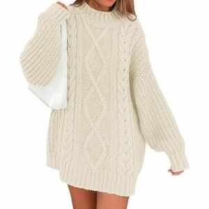 Elegant Cream Cable Knit Sweater
